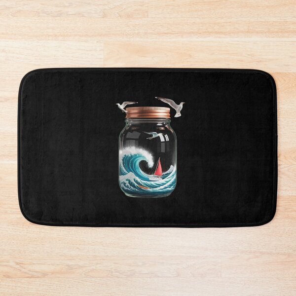 Item preview, Sailboat Waves in Jar Seagulls Surreal Water designed and sold by HORIZBoutique.