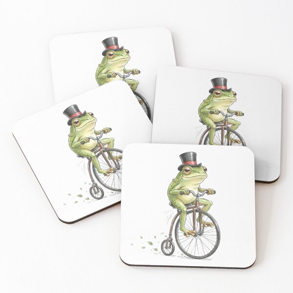 Item preview, Dapper Frog on Penny Farthing - Vintage Aesthetic Toad Art designed and sold by Maclaw200d.