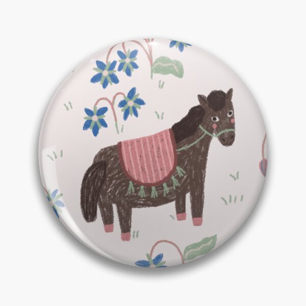 Item preview, Whimsical Folk Ponies and Horses with Borage Flowers designed and sold by Ema Tudose.