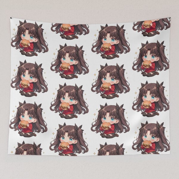Item preview, Rin Tohsaka Fate Stay Night Chibi Kawaii Burger Anime Twin Tails designed and sold by mildaclairmo.
