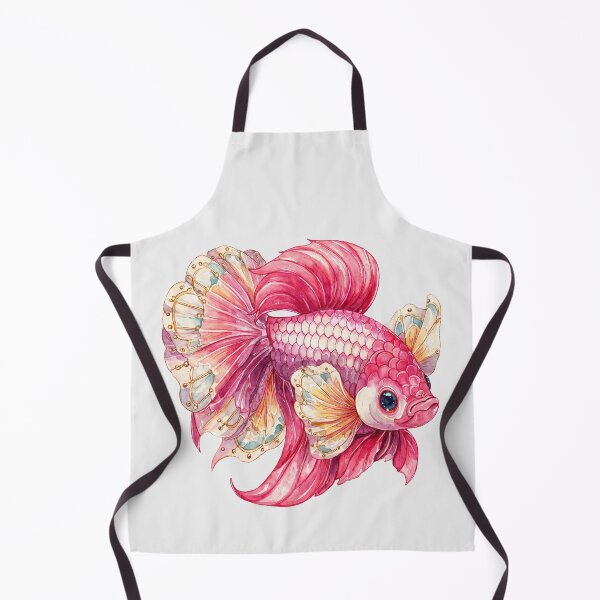Item preview, Majestic Pink Betta Fish Watercolor Gilded Fins - Fancy Siamese Art Print designed and sold by Anastasiia Yurevych.