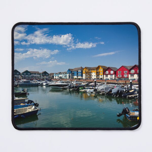 Item preview, Exmouth Marina Devon – Scenic Harbour Photography, Coastal Town Wall Art, South West England Seascape designed and sold by leonwoods.