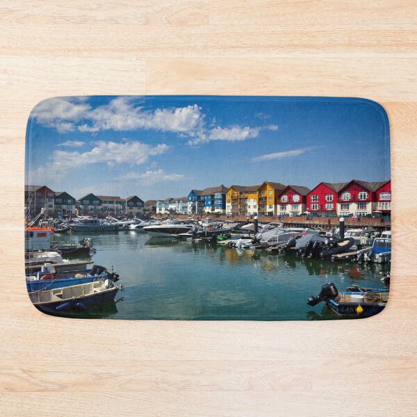 Item preview, Exmouth Marina Devon – Scenic Harbour Photography, Coastal Town Wall Art, South West England Seascape designed and sold by leonwoods.