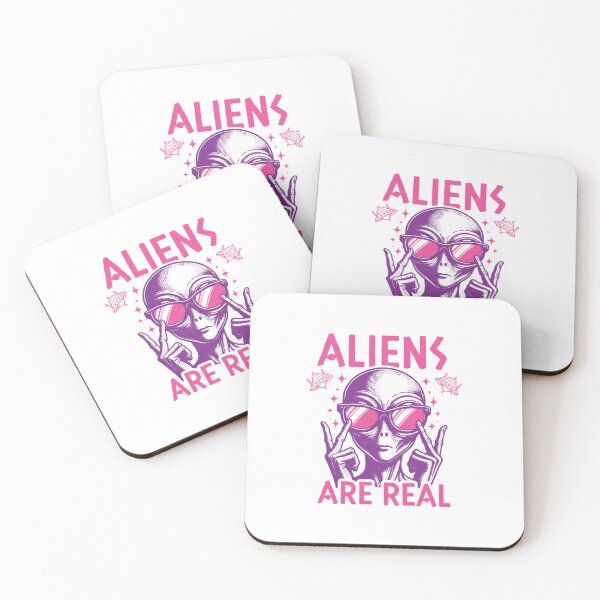 Item preview, Aliens Are Real Pink Sunglasses Art — Retro Sci-Fi Grey Alien Illustration designed and sold by Colorful-Garden.