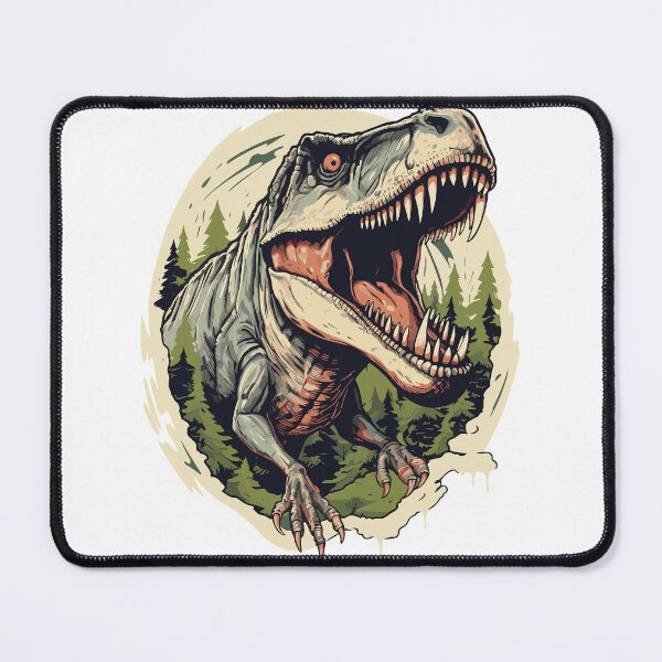 Item preview, Roaring T‑Rex in the Forest – Fierce Dinosaur Illustration designed and sold by Mido4182.
