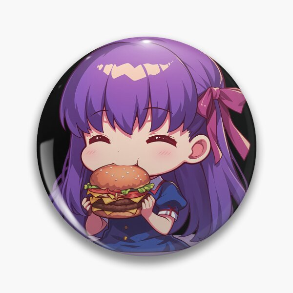 Item preview, Sakura Matou Fate Stay Night Chibi Kawaii Burger Anime Purple Hair designed and sold by mildaclairmo.