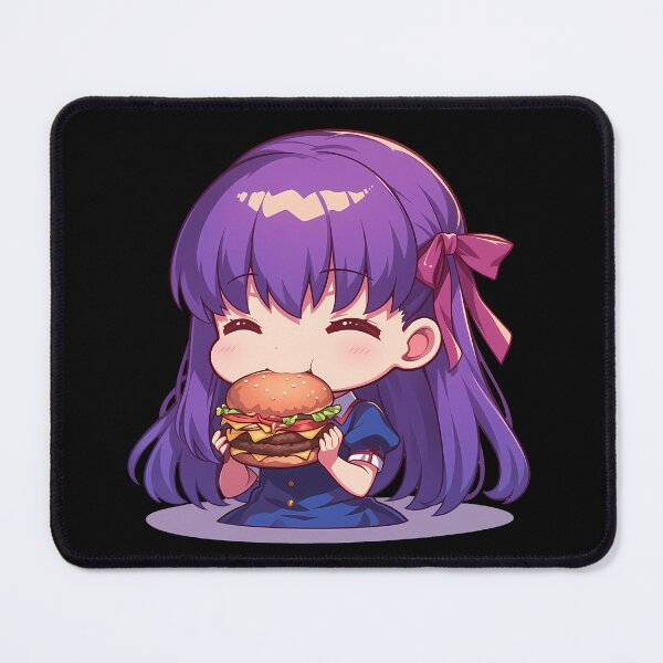 Item preview, Sakura Matou Fate Stay Night Chibi Kawaii Burger Anime Purple Hair designed and sold by mildaclairmo.