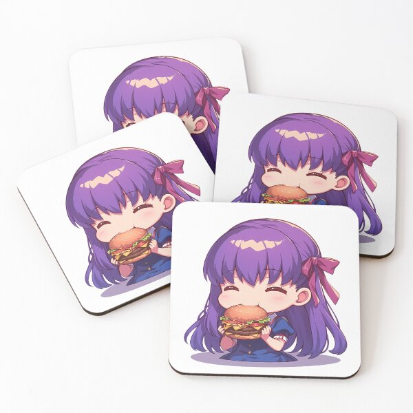 Item preview, Sakura Matou Fate Stay Night Chibi Kawaii Burger Anime Purple Hair designed and sold by mildaclairmo.