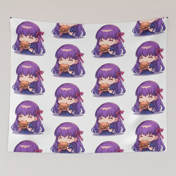 Item preview, Sakura Matou Fate Stay Night Chibi Kawaii Burger Anime Purple Hair designed and sold by mildaclairmo.