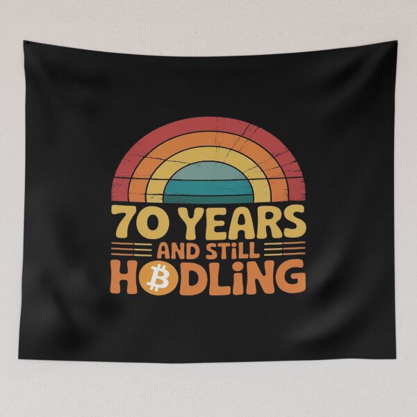 Item preview, Sats 70 70th birthday level unlocked still hodling designed and sold by HORIZBoutique.