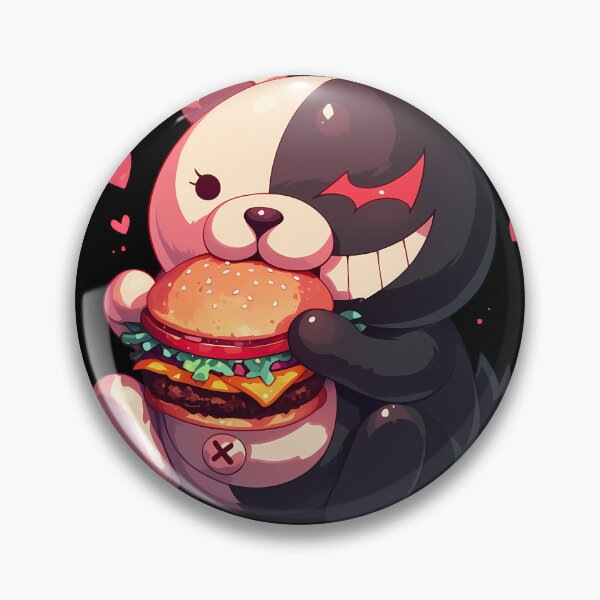 Item preview, Monokuma Danganronpa Anime Kawaii Chibi Burger Fun Cute Moment Food designed and sold by mildaclairmo.