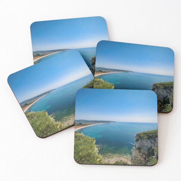 Item preview, Seaton Coastline from the Cliffs – Jurassic Coast Devon Photography, South West England Seascape designed and sold by leonwoods.