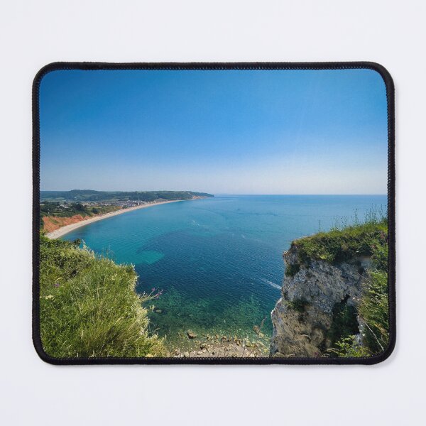 Item preview, Seaton Coastline from the Cliffs – Jurassic Coast Devon Photography, South West England Seascape designed and sold by leonwoods.