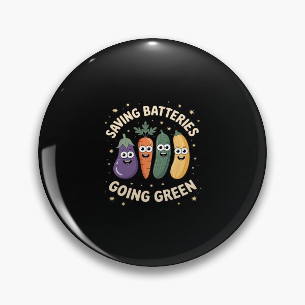Item preview, Saving Batteries Going Green – Funny Cartoon Vegetable Adult designed and sold by HORIZBoutique.