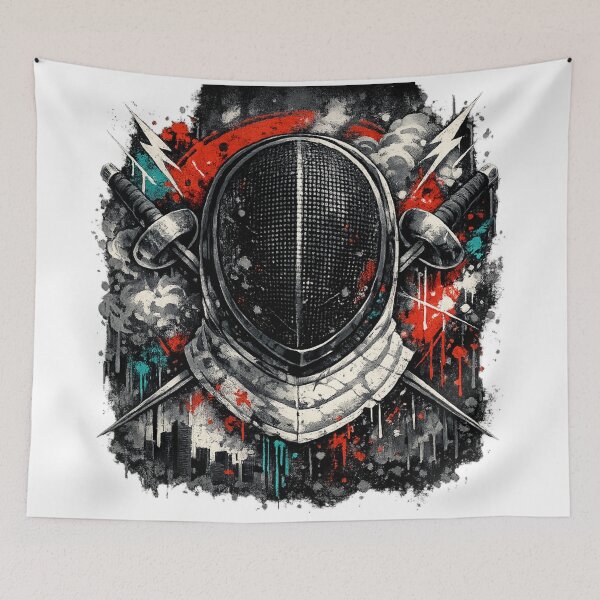 Item preview, Graffiti Fencing Mask  designed and sold by ChillCharmStudio.