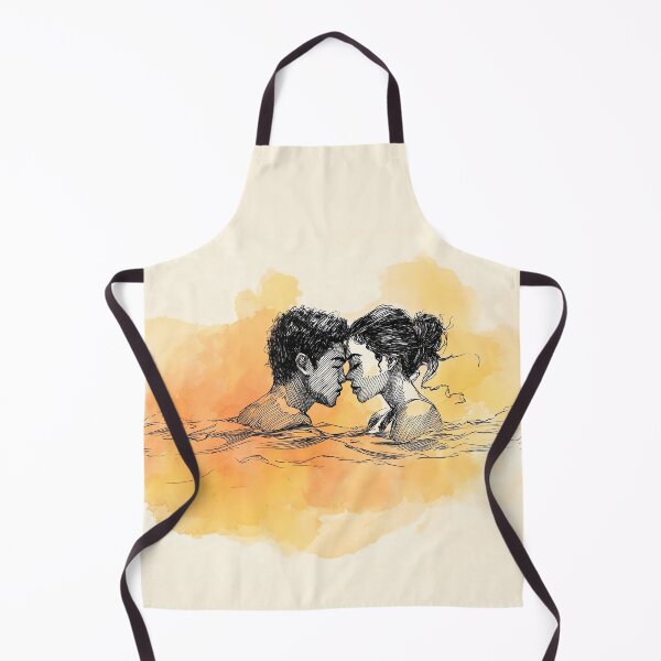 Item preview, Golden Hour Water Romance - Couple Embracing at Sunset Art designed and sold by Banal25.