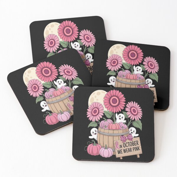 Item preview, In October We Wear Pink Ghosts & Pumpkins For Breast Cancer designed and sold by gandebro.