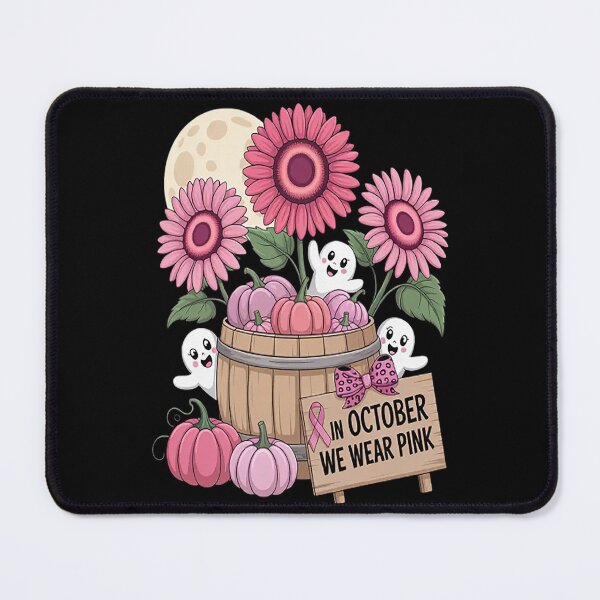 Item preview, In October We Wear Pink Ghosts & Pumpkins For Breast Cancer designed and sold by gandebro.