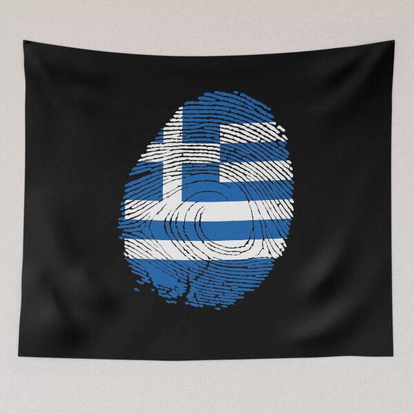 Item preview, Greece flag in fingerprint designed and sold by Azeecreate009.