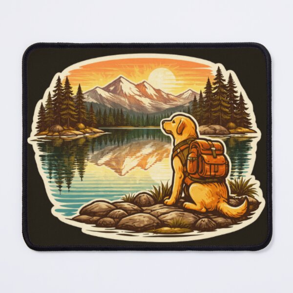 Item preview, Hiking Labrador Lake Reflection – Mountain Sunset Adventure Dog designed and sold by PawPrintCustom.