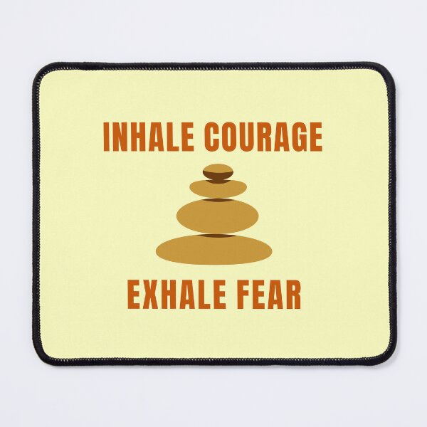 Item preview, Title: Inhale Courage Exhale Fear - Retro Minimalist Mental Health Poster designed and sold by PixelPlush.