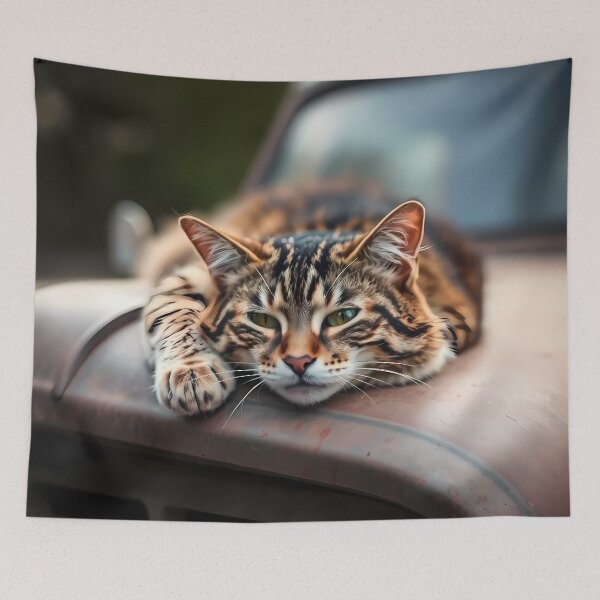 Item preview, Cat Relaxing on Rusty Truck designed and sold by cuprum.