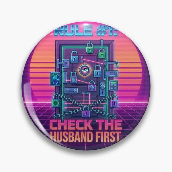 Item preview, Rule #1 Check The Husband First Funny True Crime Synthwave Gift designed and sold by LoliDesignShop.