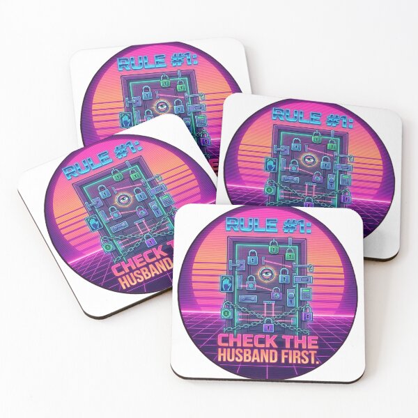 Item preview, Rule #1 Check The Husband First Funny True Crime Synthwave Gift designed and sold by LoliDesignShop.