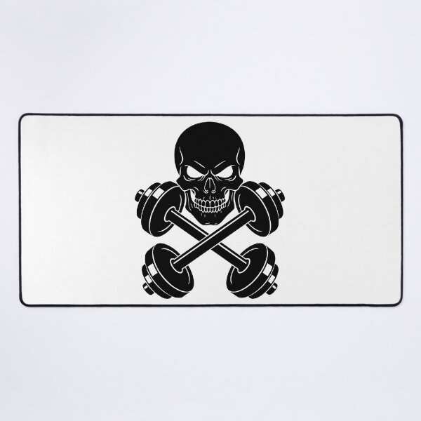 Item preview, Aggressive Skull With Crossed Dumbbells Graphic designed and sold by AFernandesDSG.