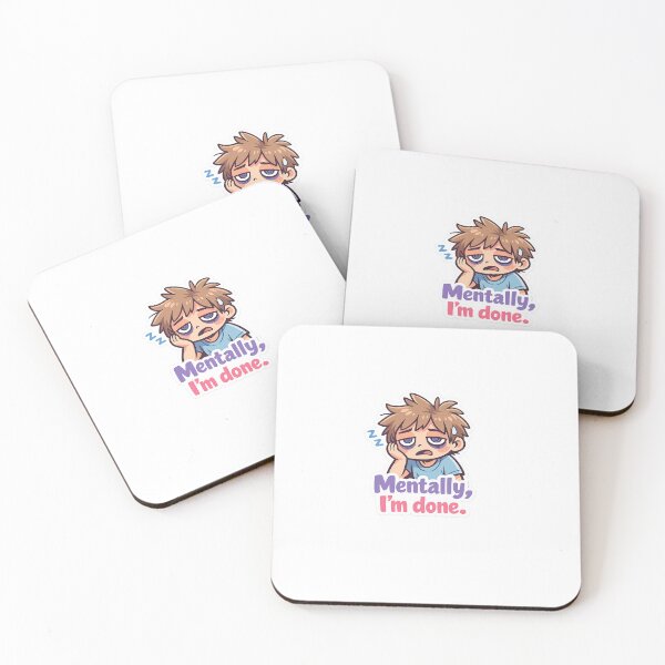 Item preview, Mentally I’m Done – Funny Exhausted Cartoon Sticker | Relatable Burnout Humor designed and sold by Doodlynx.