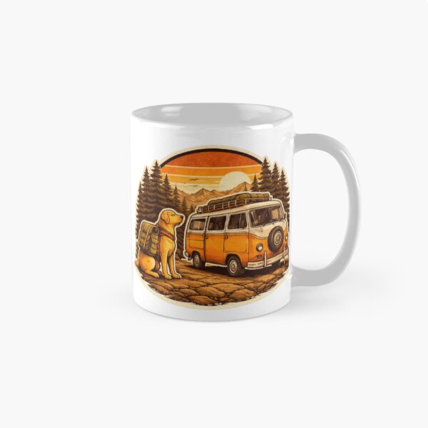 Item preview, Hiking Labrador Vanlife – Retro Camper Van Adventure Dog Sticker designed and sold by PawPrintCustom.