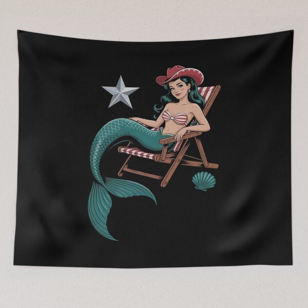 Item preview, Sea You At The Rodeo Mermaid and Cowboy Hat Summer Beachy designed and sold by HORIZBoutique.