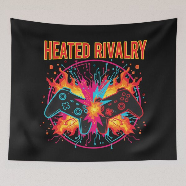 Item preview, Heated Rivalry Gaming T-Shirt – Esports Controller Clash Neon Gamer Graphic Tee designed and sold by ZyxDes.