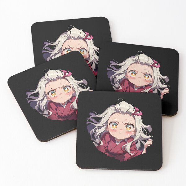 Item preview, Daki Demon Slayer Anime Elegant Chibi Peeking White Hair designed and sold by TorbenKuhano.