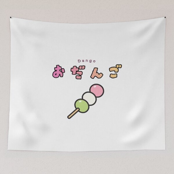 Item preview, Kawaii Sanshoku Dango - Cute Japanese Sweets Typography designed and sold by MINIMAL NIHONGO ART.