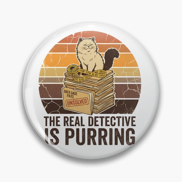 Item preview, The Real Detective Is Purring Funny Cat True Crime Cold Case Gift designed and sold by LoliDesignShop.