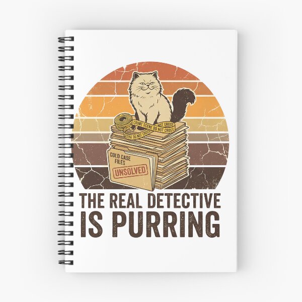 Item preview, The Real Detective Is Purring Funny Cat True Crime Cold Case Gift designed and sold by LoliDesignShop.