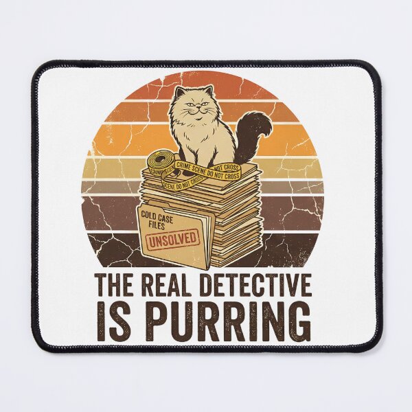 Item preview, The Real Detective Is Purring Funny Cat True Crime Cold Case Gift designed and sold by LoliDesignShop.