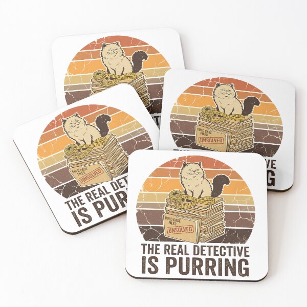 Item preview, The Real Detective Is Purring Funny Cat True Crime Cold Case Gift designed and sold by LoliDesignShop.