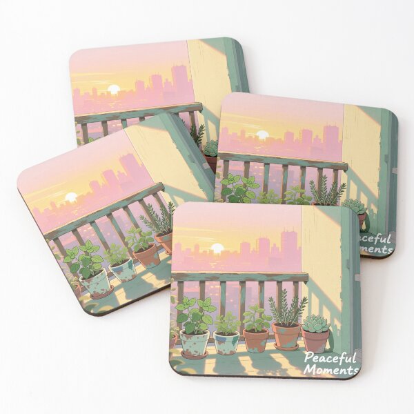 Item preview, Peaceful Moments City Sunset Balcony Garden designed and sold by Dariusz.K.