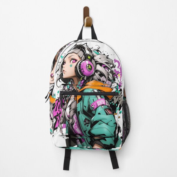 Item preview, Neon Beat Girl – Cyberpunk Anime Headphones Aesthetic designed and sold by Dyan4.