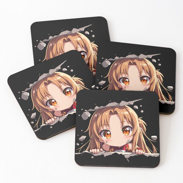 Item preview, Asuna Sword Art Online Anime Cute Chibi Peeking Orange Eyes designed and sold by TorbenKuhano.