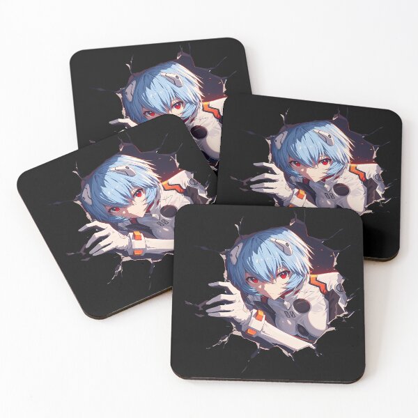 Item preview, Rei Ayanami Neon Genesis Evangelion Anime Cool Chibi Peeking Blue Hair designed and sold by TorbenKuhano.