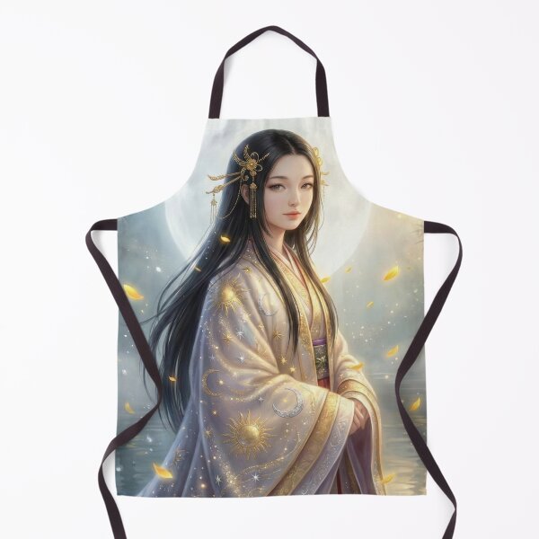 Item preview, Moonlit Goddess in Celestial Kimono – Japanese Fantasy Art | Mori no Akari Series designed and sold by Mori-no-Akari.