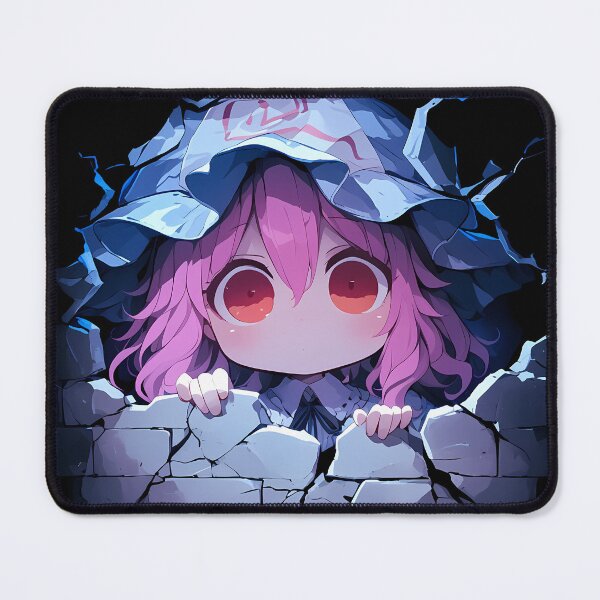 Item preview, Anime Saigyouji Yuyuko Touhou Project Game Chibi Peeking Pink Hair Spirits designed and sold by TorbenKuhano.