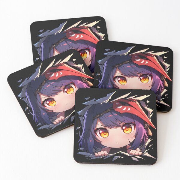 Item preview, Kujou Sara Genshin Impact Game Chibi Peek Raven Red Shard designed and sold by TorbenKuhano.