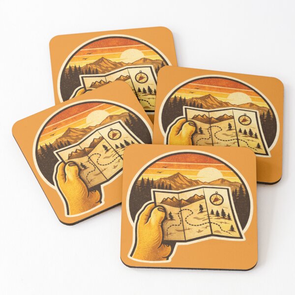 Item preview, Hiking Adventure Map – Retro Mountain Trail Compass Sticker  designed and sold by PawPrintCustom.