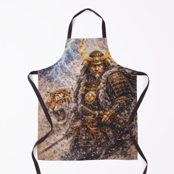 Item preview, Thunder Warlord with Tiger Spirit – Japanese Samurai Fantasy Art | Mori no Akari Series designed and sold by Mori-no-Akari.