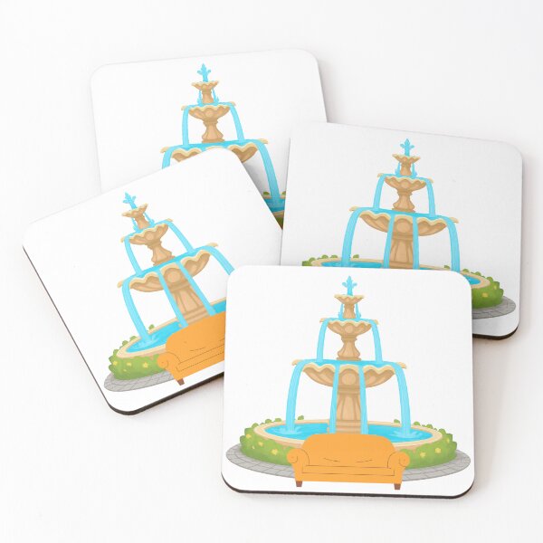 Item preview, Friends Fountain & Iconic Orange Couch Illustration designed and sold by Aybiko.