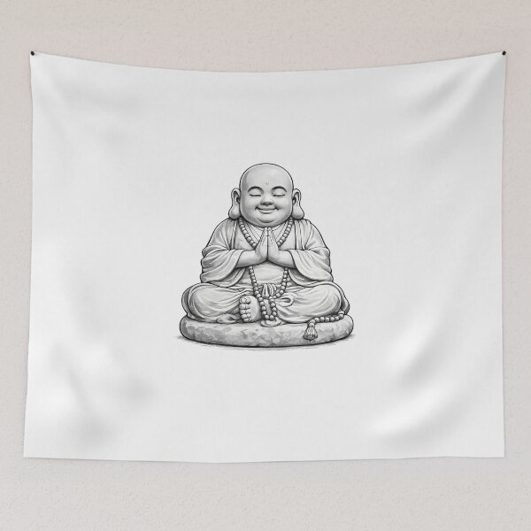 Item preview, Praying Buddha – Minimal Black & White Zen designed and sold by Fleetwood1994.
